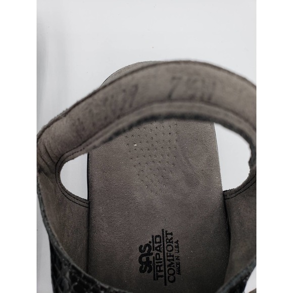 SAS Tripad Comfort Women Trio II Triple Strap Sandals Croc Embossed Black. 7.5 W - Picture 4 of 7